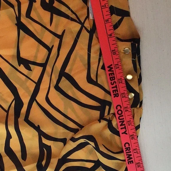 Vintage Kathy Alison blouse. Animal print. Tiger. Mustard/orange. - Picture 9 of 12